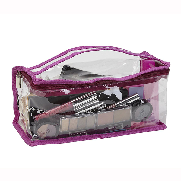 Clear PVC Makeup Bag-Purple