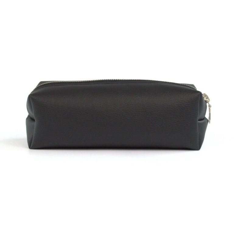 Vegan leather pencil case-Black