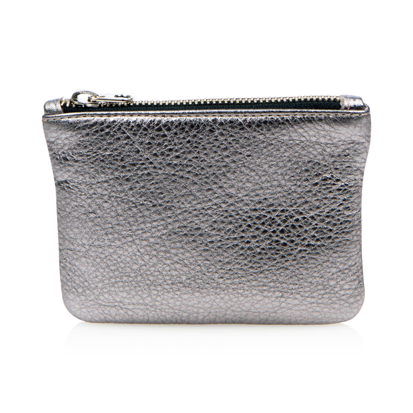Leather Coin Purse-Silver