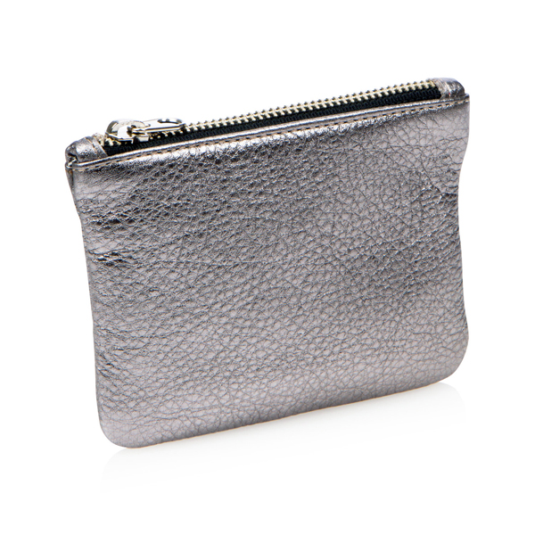 Leather Coin Purse-Silver