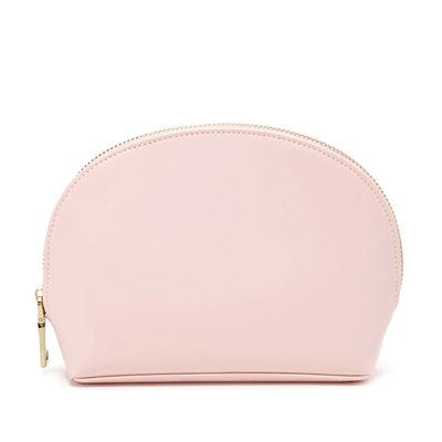 Faux Leather Makeup Bag-Light Pink