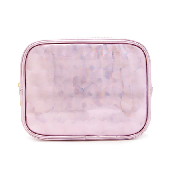 Geo Patterned Makeup Bag-Pink