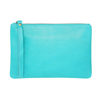 Small Leather Pouch-turquoise