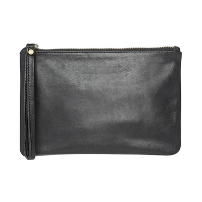 Small Leather Pouch-Black