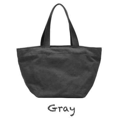 Small Canvas Tote Bag-Gray