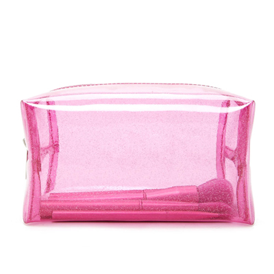 Glitter Jelly Pencil Makeup Bag-Pink