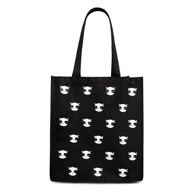 Panda Shopper Tote Bag-Black