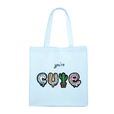 Youre Cute Graphic Tote Bag-Light Blue