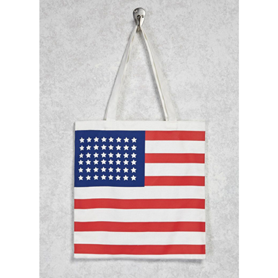 American Flag Eco Tote Bag-Beige