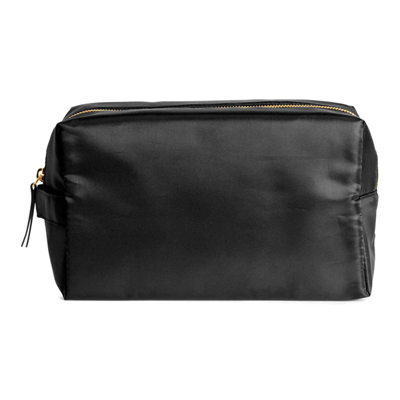 Shiny Nylon Wash Bag for Traveling Black