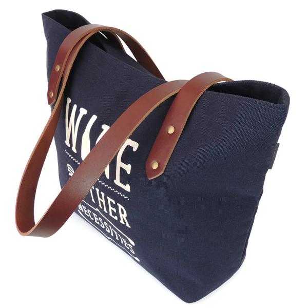 Wine Lovers Canvas Tote Navy