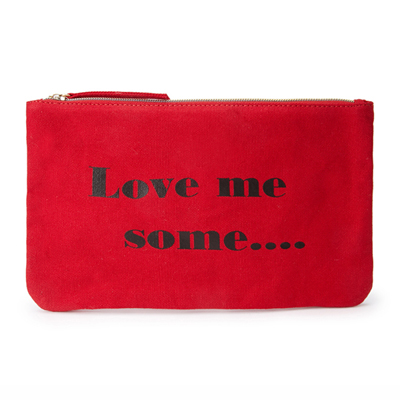 Red & Black Graphic Canvas Pouch