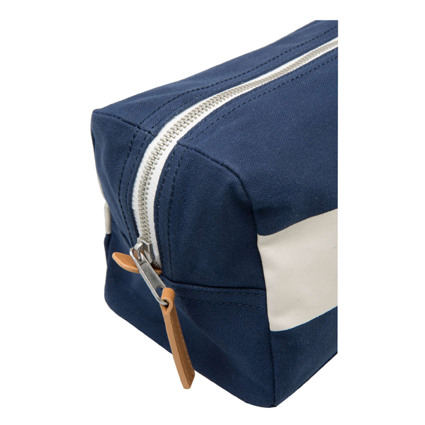 Blue & White Stripe Canvas wash bag Navy