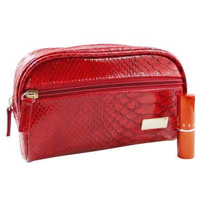 Snake Pattern Clutch Bags Red