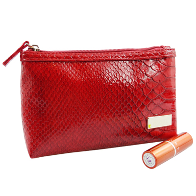 Snake Pattern makeup purse Red
