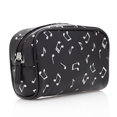 Metallic Musical Note Cosmetic Pouch Black
