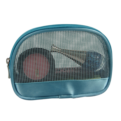 Mesh Cosmetic Bag With Zipper Pale Green