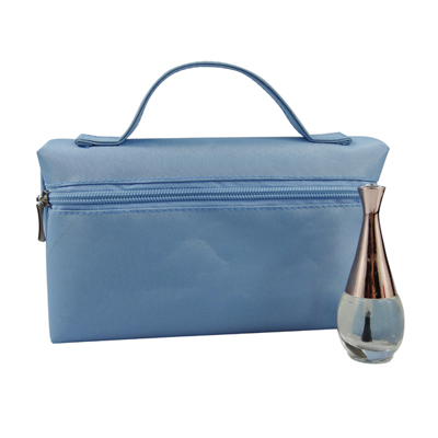 Monogrammed Makeup Bag With Handle Blue