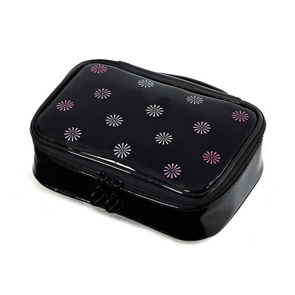 patent leather promotion cosmetic case Black
